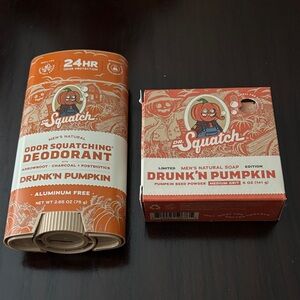 Dr. Squatch Drunk'n Pumpkin Deodorant and Soap Set - Orange